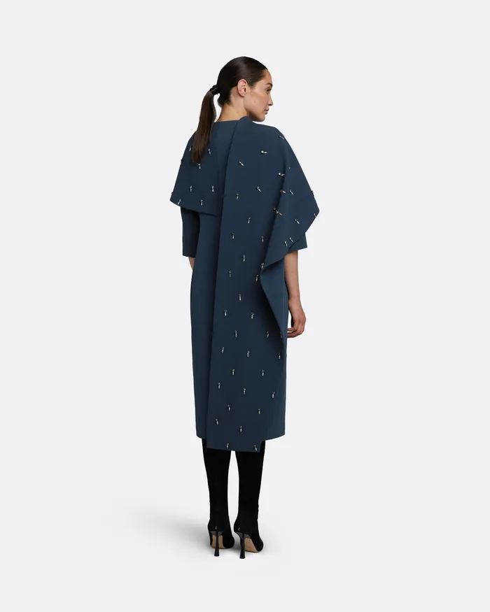 Essie Ink Blue Coat Ink Blue Women Jackets and Coats Safiyaa