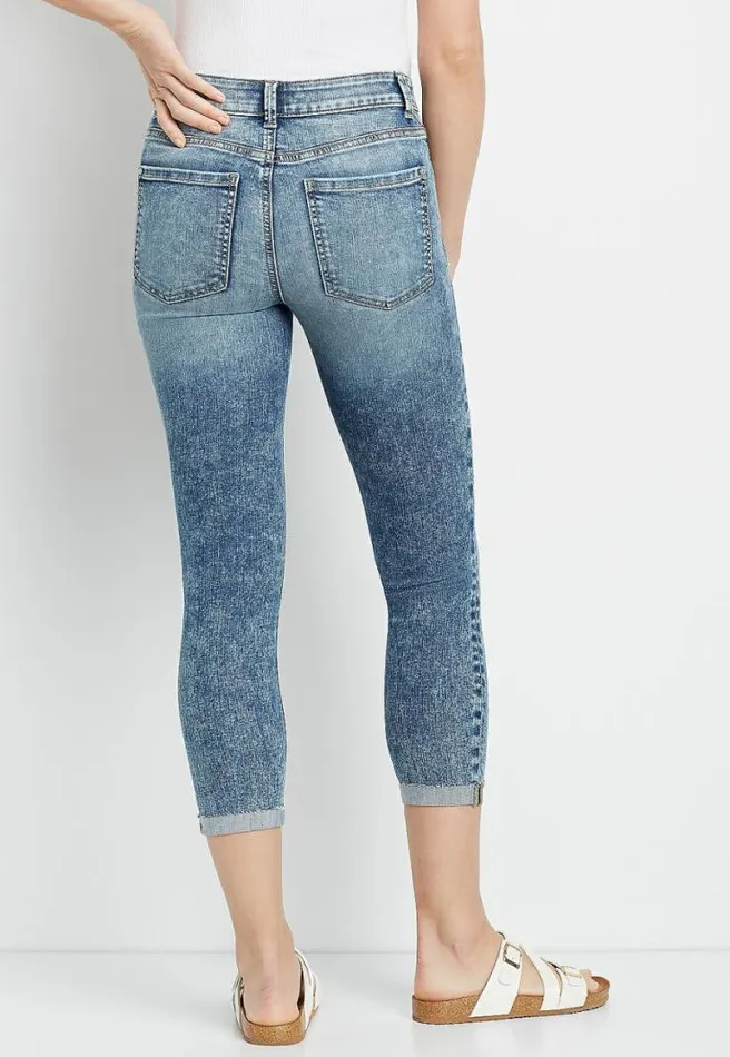 Everflex High Rise Light Ripped Cropped Jean Women Maurices Bottoms