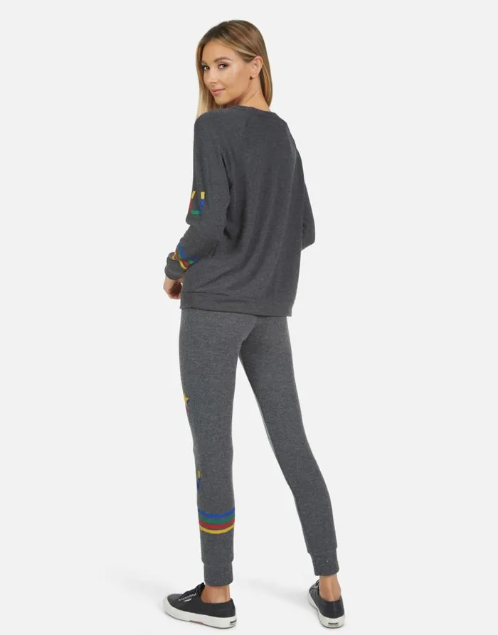 Everly Lucky Elements Heather Black Women Lauren Moshi Long Sleeve