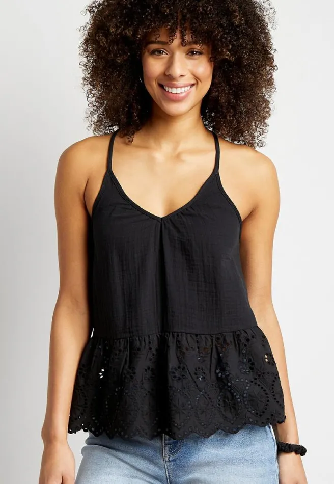 Eyelet Lace Bottom Tank Top Women Maurices Tops