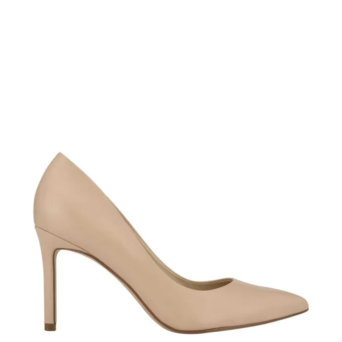 Ezra Pointy Toe Pumps Ivory Leather Women Nine West Heels