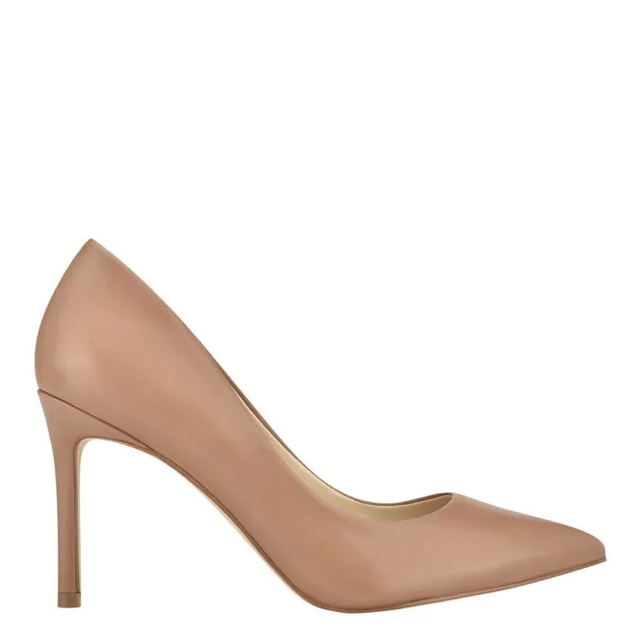 Ezra Pointy Toe Pumps Natural Leather Women Nine West Heels