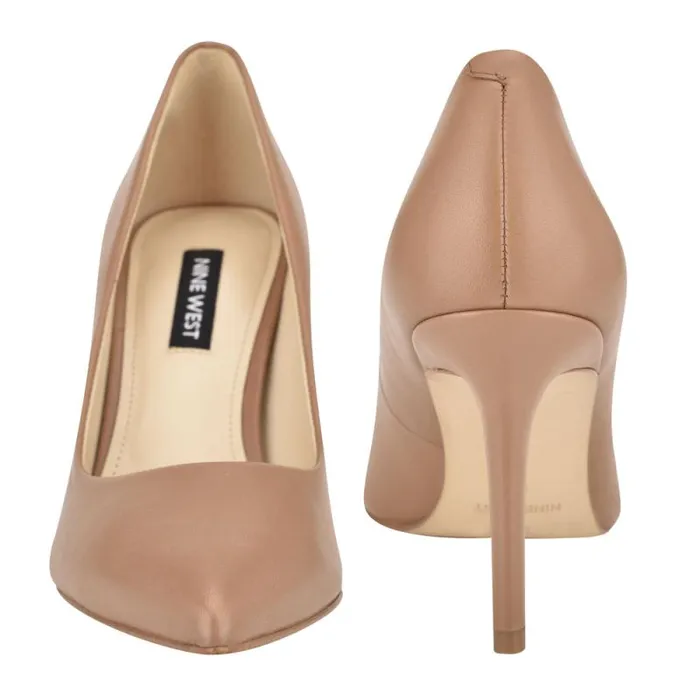 Ezra Pointy Toe Pumps Natural Leather Women Nine West Heels Ezra Pointy Toe Pumps Natural Leather Women Nine West Heels