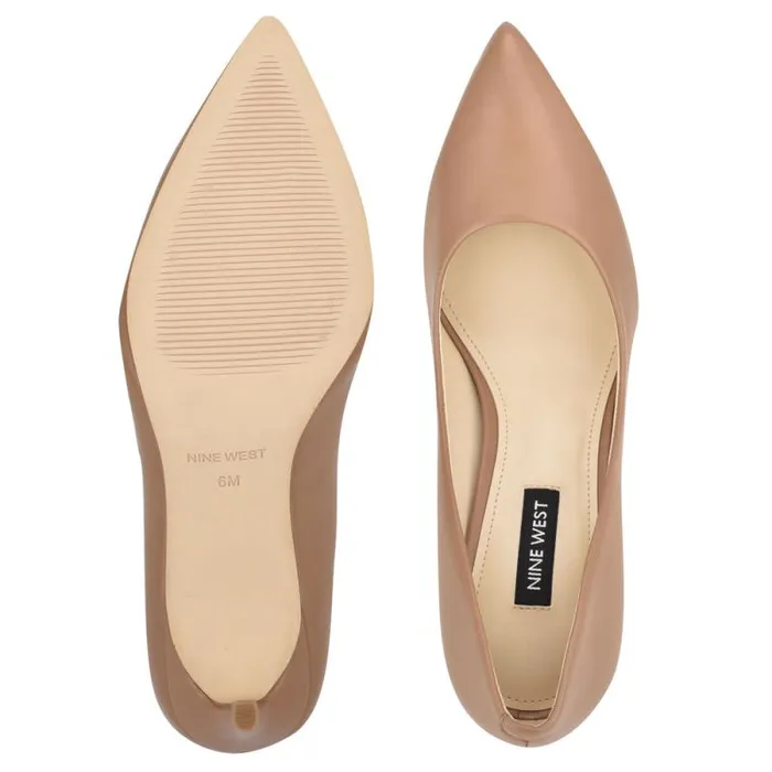 Ezra Pointy Toe Pumps Natural Leather Women Nine West Heels Ezra Pointy Toe Pumps Natural Leather Women Nine West Heels