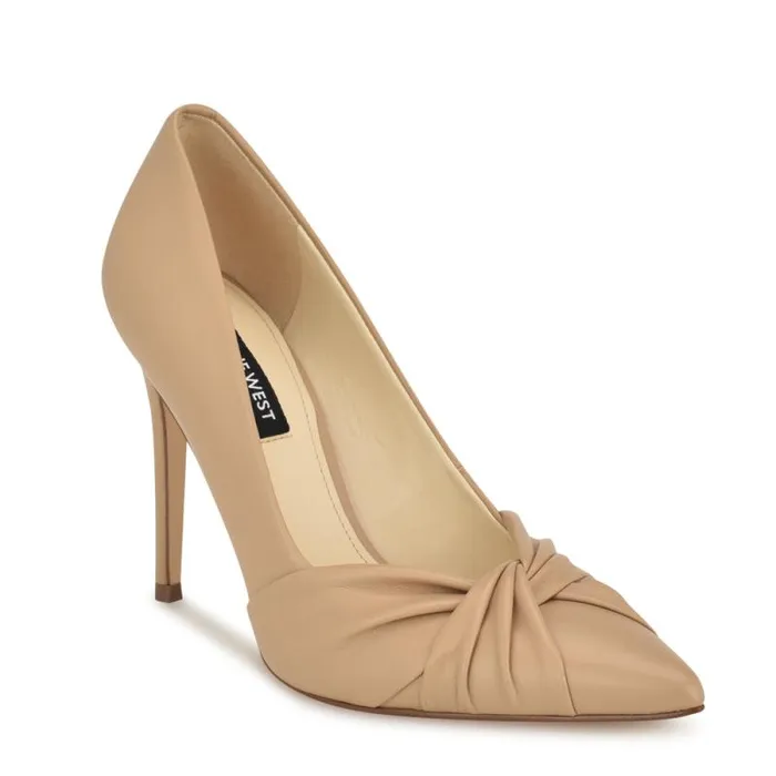 Faiza Knotted Pointy Toe Pumps Light Tan Women Nine West Heels Faiza Knotted Pointy Toe Pumps Light Tan Women Nine West Heels