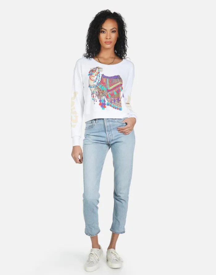 Farrah Peace Love Camel White Women Lauren Moshi Long Sleeve