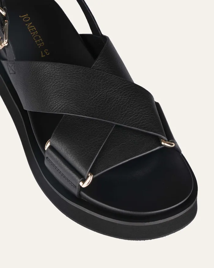 FLAT SANDALS Marley flat sandals black leather jomercer Women FLAT SANDALS Marley flat sandals black leather jomercer Women