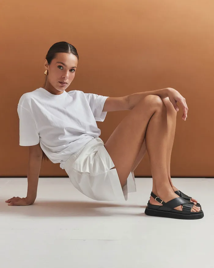 FLAT SANDALS Marley flat sandals black leather jomercer Women FLAT SANDALS Marley flat sandals black leather jomercer Women