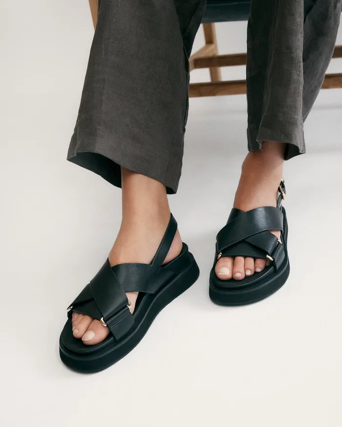 FLAT SANDALS Marley flat sandals black leather jomercer Women FLAT SANDALS Marley flat sandals black leather jomercer Women