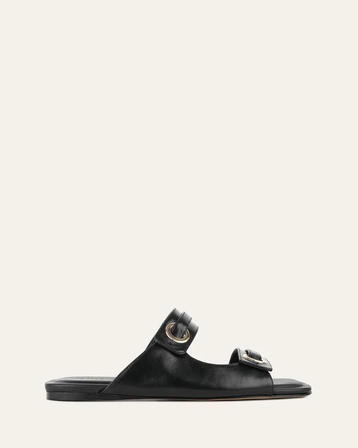 FLAT SANDALS Quill flat sandals black leather 8211 jomercer Women