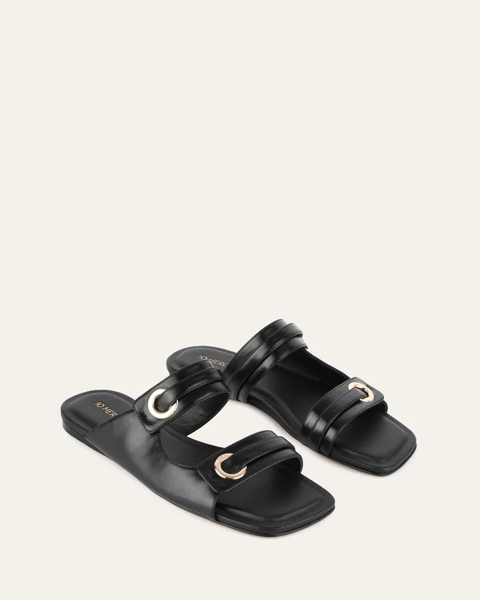 FLAT SANDALS Quill flat sandals black leather 8211 jomercer Women FLAT SANDALS Quill flat sandals black leather 8211 jomercer Women