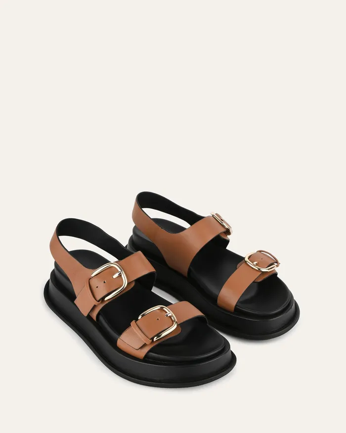 FLAT SANDALS Women jomercer Mabel flat sandals dark tan leather FLAT SANDALS Women jomercer Mabel flat sandals dark tan leather