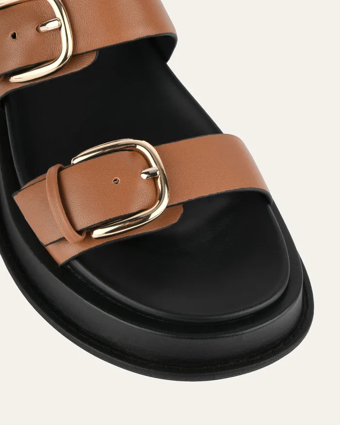 FLAT SANDALS Women jomercer Mabel flat sandals dark tan leather FLAT SANDALS Women jomercer Mabel flat sandals dark tan leather