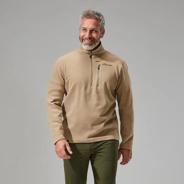 Fleece Men Berghaus Prism Micro Polartec Half Zip Fleece Natural