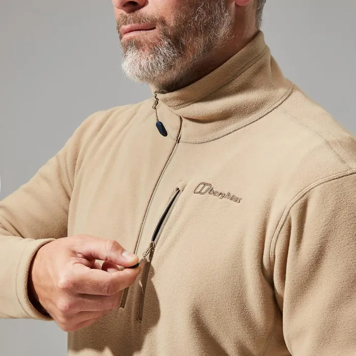 Fleece Men Berghaus Prism Micro Polartec Half Zip Fleece Natural