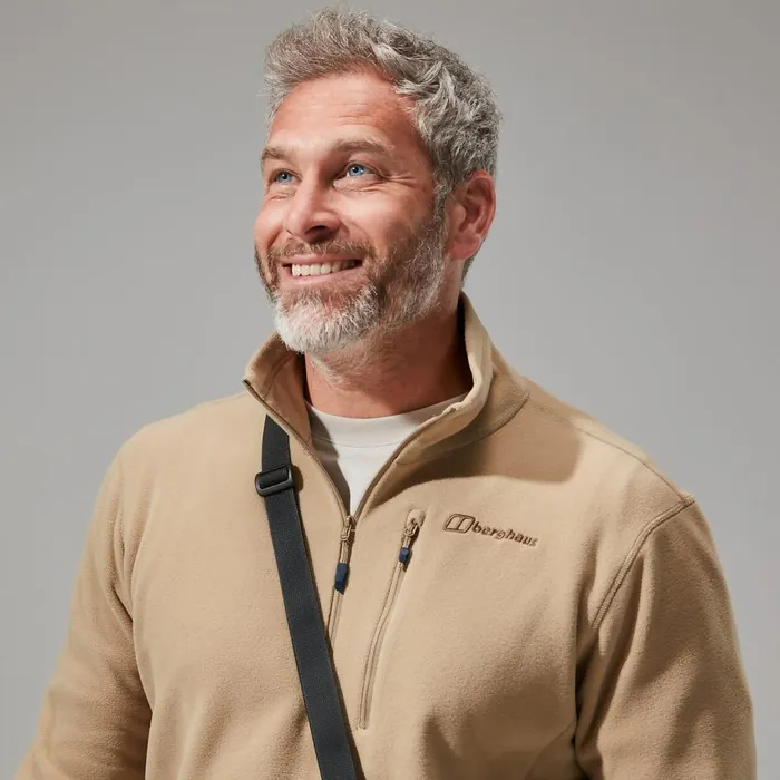 Fleece Men Berghaus Prism Micro Polartec Half Zip Fleece Natural