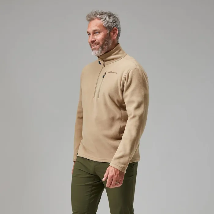 Fleece Men Berghaus Prism Micro Polartec Half Zip Fleece Natural