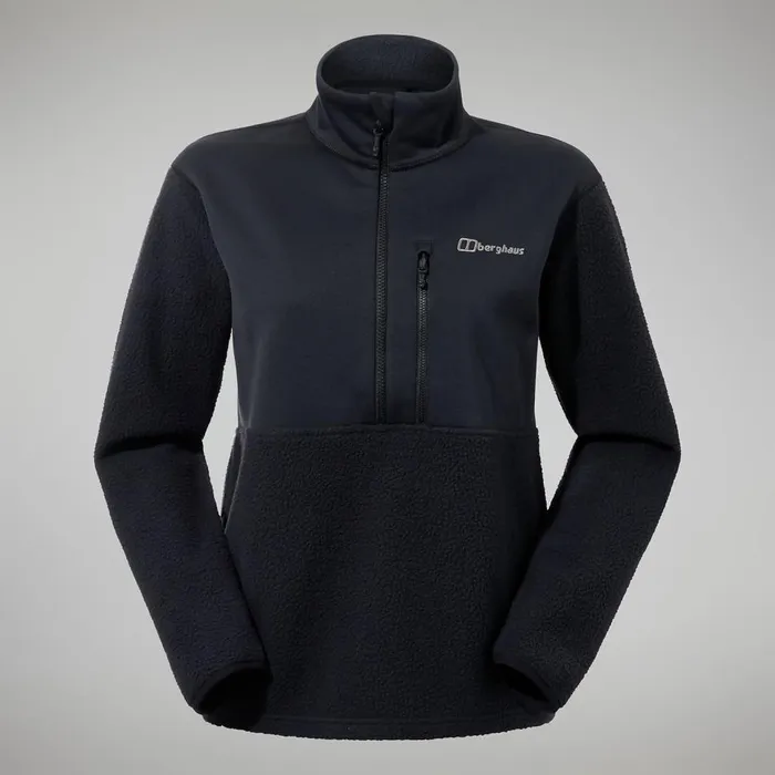 Fleece Women Berghaus Fadley Half Zip Fleece 8211 Black