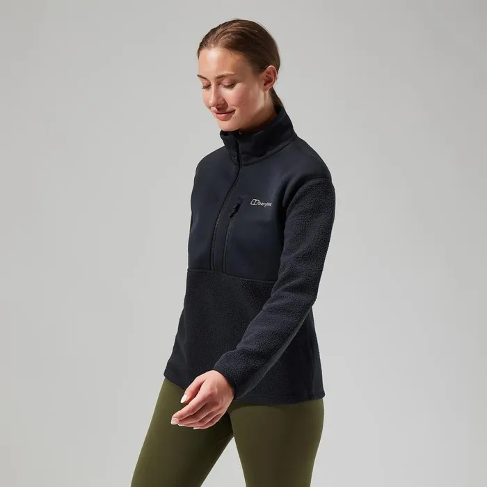 Fleece Women Berghaus Fadley Half Zip Fleece 8211 Black