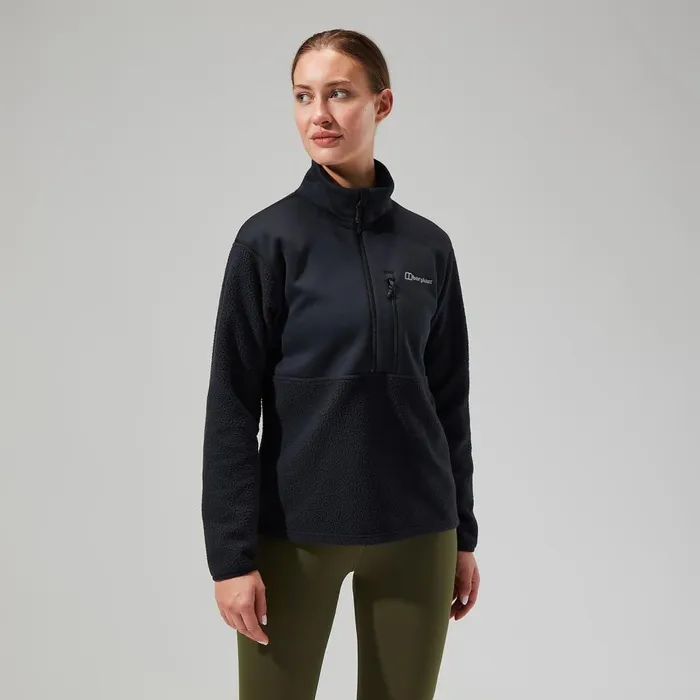 Fleece Women Berghaus Fadley Half Zip Fleece 8211 Black