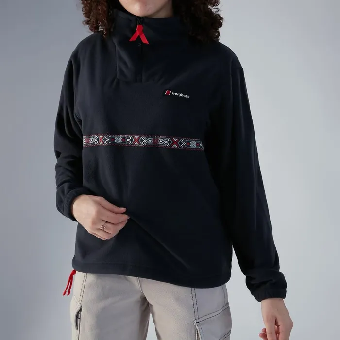 Fleece Women Berghaus Oversized Aztec Halfzip Fleece 8211 Black