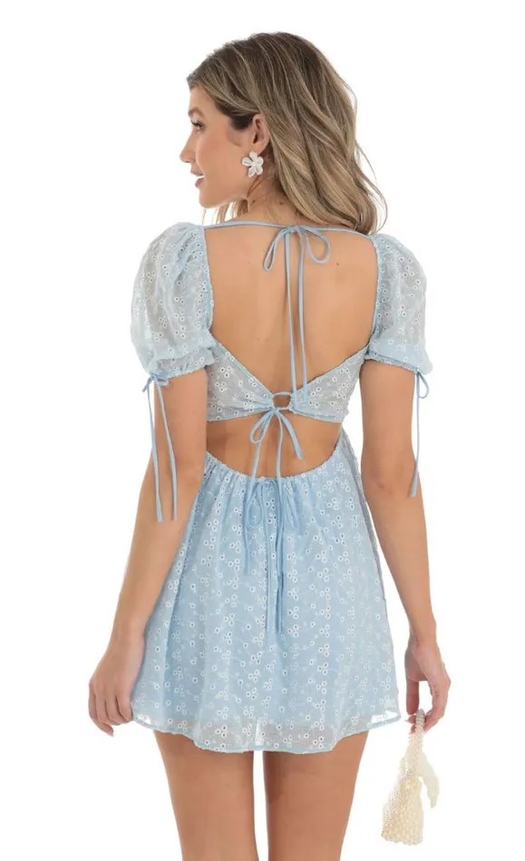 Floral Baby Doll Dress Blue Women LUCY IN THE SKY Mini Dresses Floral Baby Doll Dress Blue Women LUCY IN THE SKY Mini Dresses