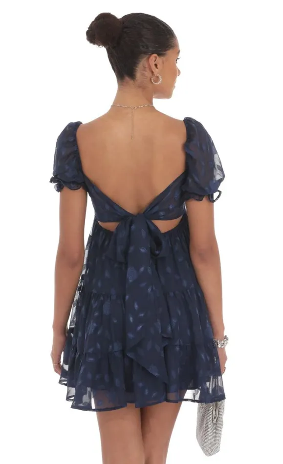 Floral Chiffon Fit And Flare Dress Navy Women LUCY IN THE SKY Mini Dresses Floral Chiffon Fit And Flare Dress Navy Women LUCY IN THE SKY Mini Dresses