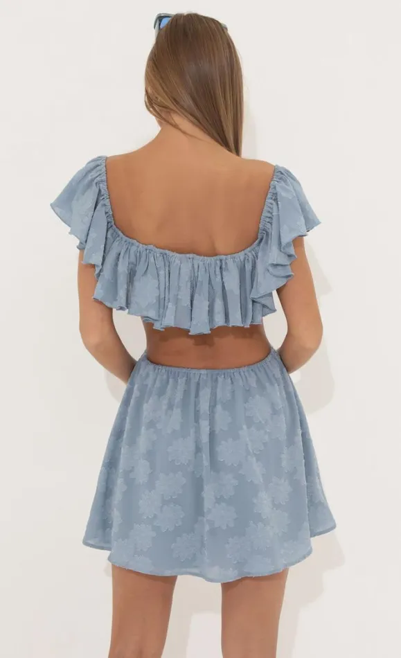 Floral Crepe Dress Blue Floral Crepe Dress Blue Women LUCY IN THE SKY Mini Dresses Floral Crepe Dress Blue Floral Crepe Dress Blue Women LUCY IN THE SKY Mini Dresses