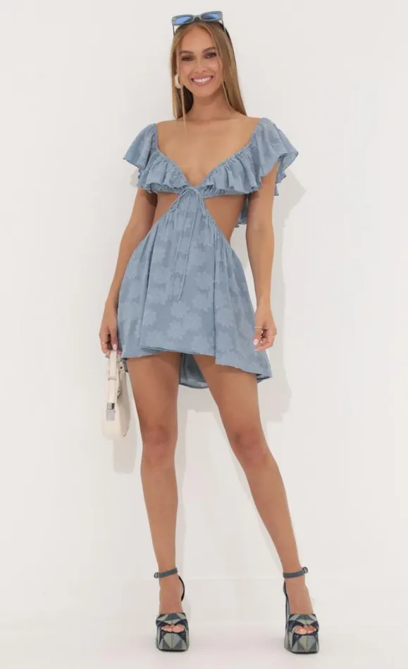 Floral Crepe Dress Blue Floral Crepe Dress Blue Women LUCY IN THE SKY Mini Dresses Floral Crepe Dress Blue Floral Crepe Dress Blue Women LUCY IN THE SKY Mini Dresses