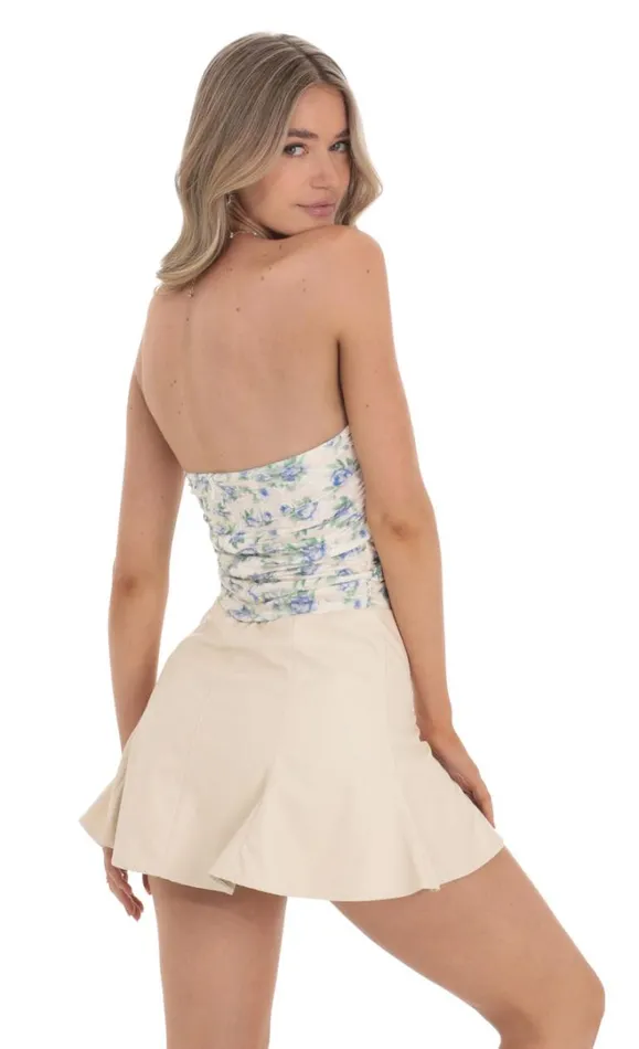 Floral Lace Strapless Top White Women LUCY IN THE SKY Tops Floral Lace Strapless Top White Women LUCY IN THE SKY Tops