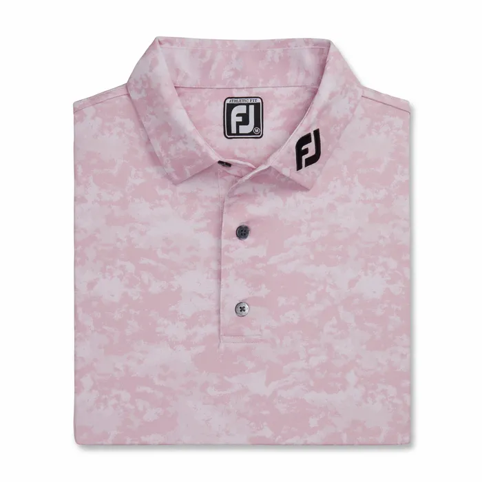 FootJoy Athletic Fit Cloud Camo Lisle 8211 FJ Tour Collar Men Shirts