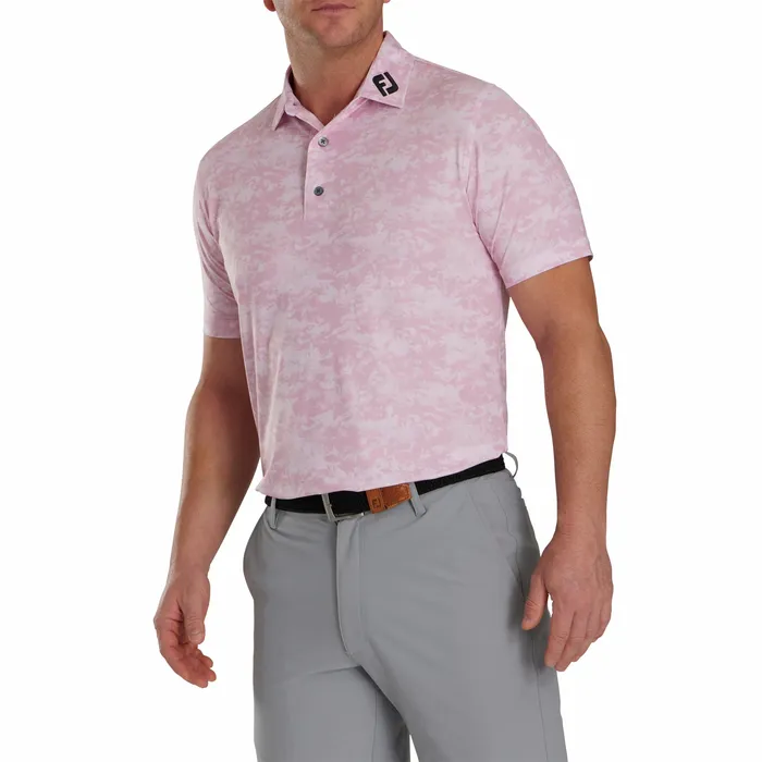 FootJoy Athletic Fit Cloud Camo Lisle 8211 FJ Tour Collar Men Shirts