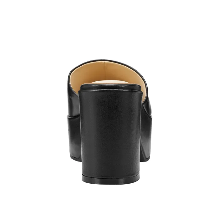 Forina Platform Slide Sandal Black Women Mules and Slides Marc Fisher