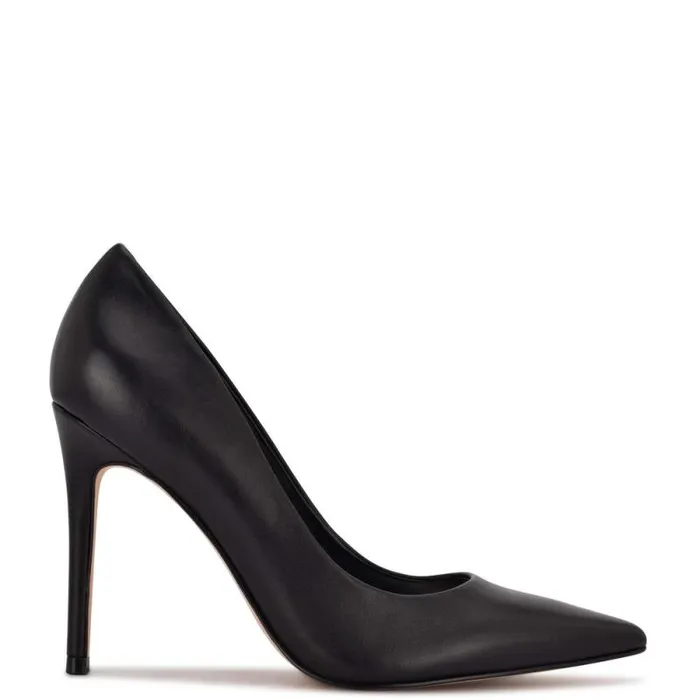 Fresh Pointy Toe Pumps Black Leather Women Nine West Heels