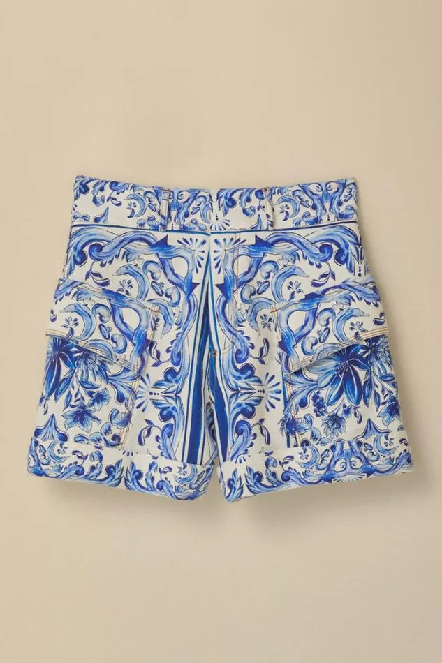 Garden Tiles Plaid Shorts Women FARM Rio Shorts