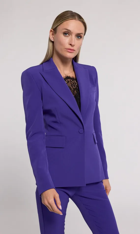 Generation Love Clothing Blazers and Jackets Aimee Crepe Blazer Power Purple 8211 Women