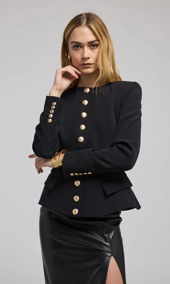 Generation Love Clothing Blazers and Jackets Ophelia Crepe Blazer Black 8211 Women