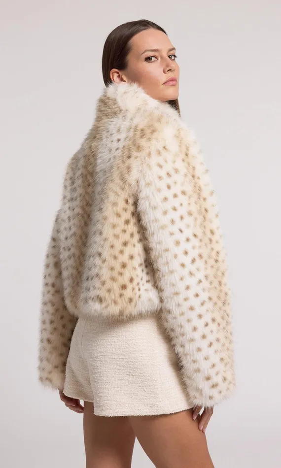 Generation Love Clothing Outerwear Georgina Leopard Faux Fur Jacket Snow Leopard 8211 Women