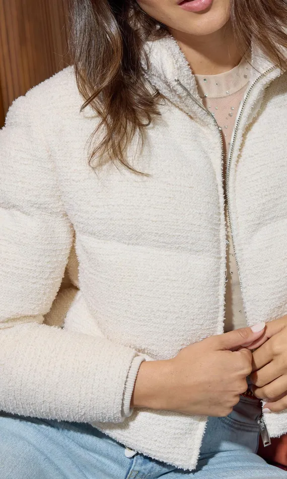 Generation Love Clothing Outerwear Rhoda Tweed Puffer White 8211 Women