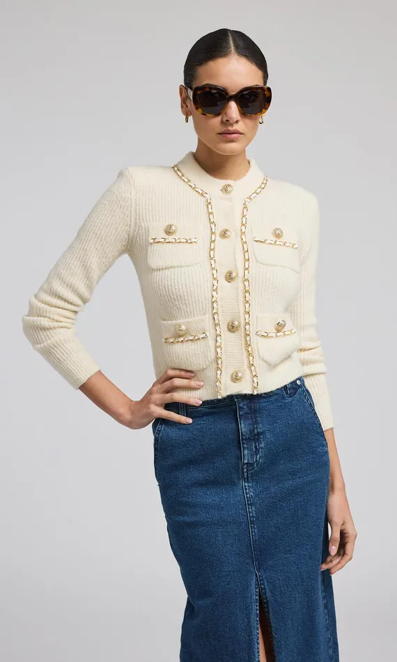 Generation Love Clothing Sweaters and Sweatshirts Selma Chain Cardigan Ivory 8211 Women Generation Love Clothing Sweaters and Sweatshirts Selma Chain Cardigan Ivory 8211 Women