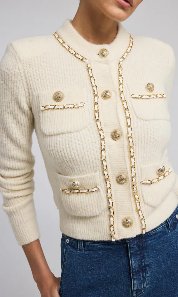 Generation Love Clothing Sweaters and Sweatshirts Selma Chain Cardigan Ivory 8211 Women