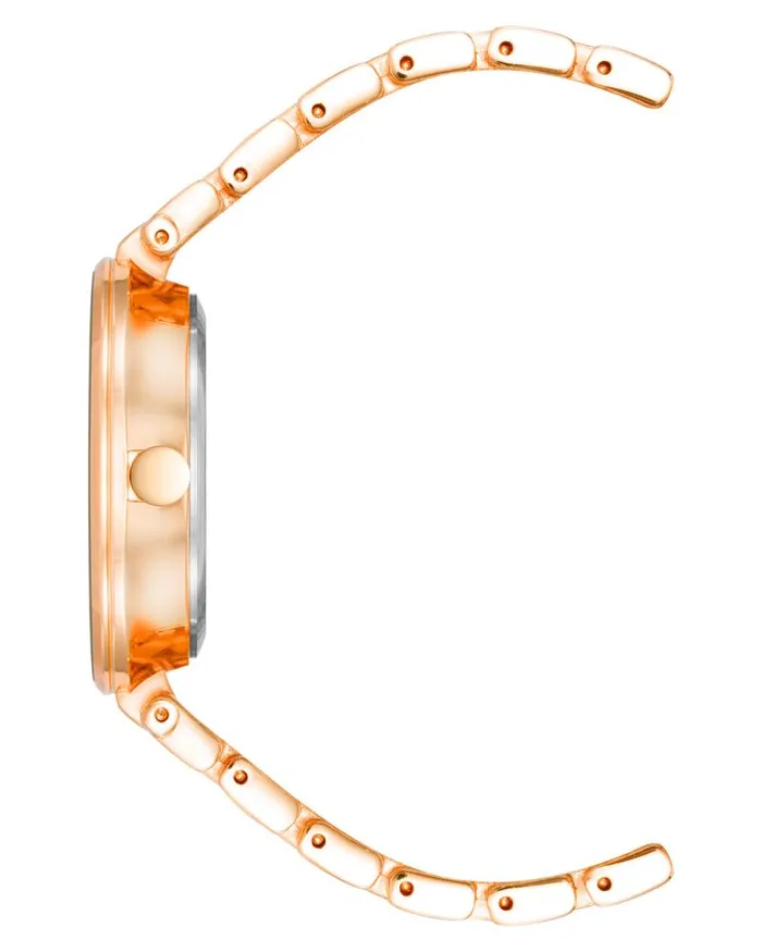 Genuine Crystal Accented Bracelet Watch Rose Gold Women Nine West Straps Genuine Crystal Accented Bracelet Watch Rose Gold Women Nine West Straps