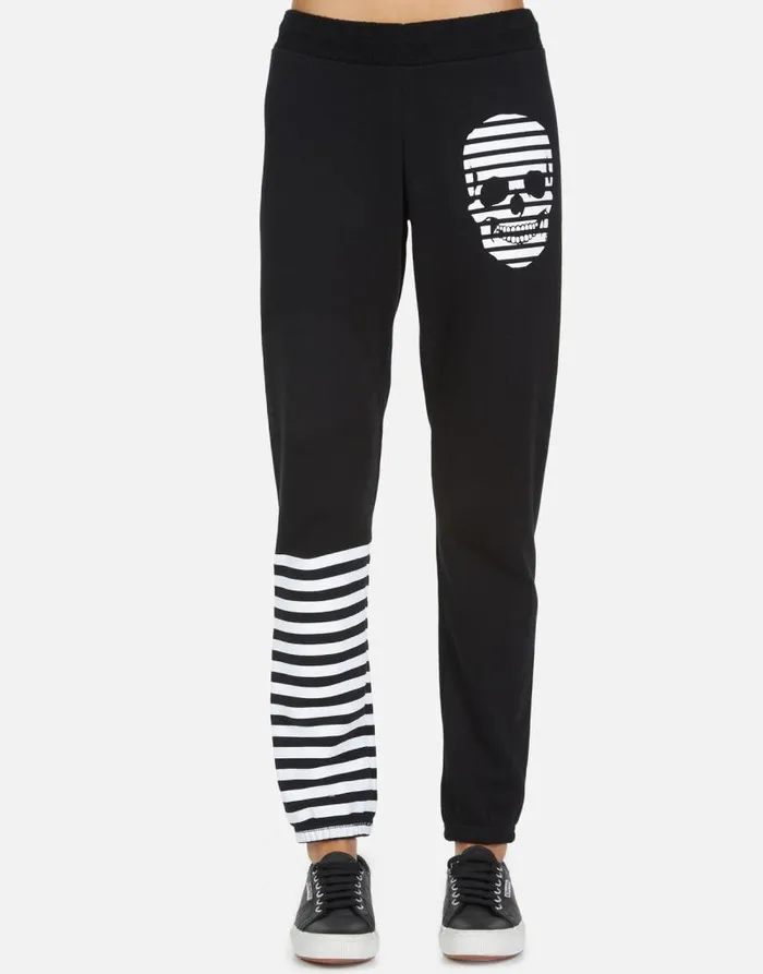 Gia Stripe Skull Black Women Lauren Moshi Long Sweatpants