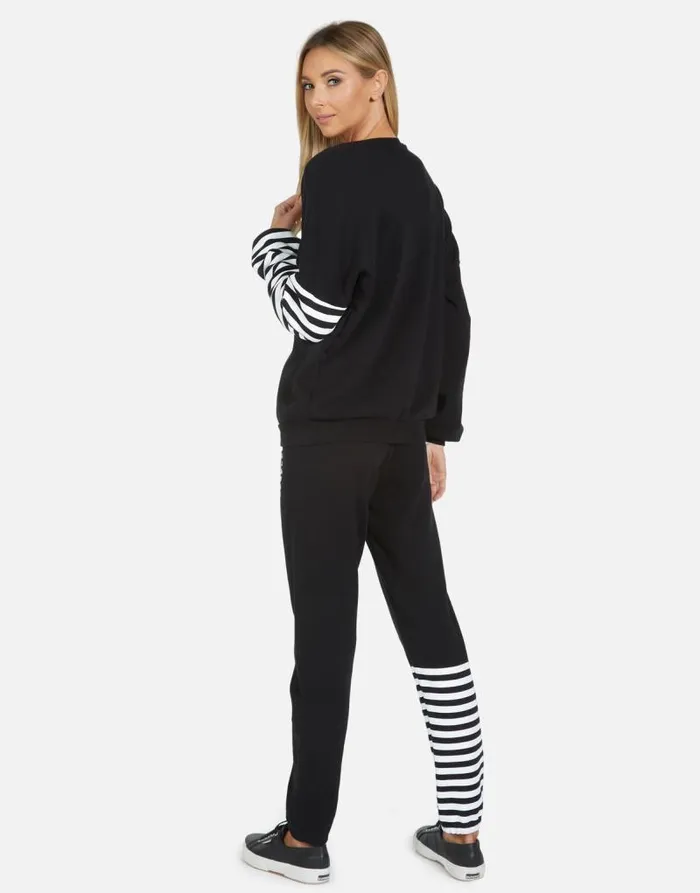 Gia Stripe Skull Black Women Lauren Moshi Long Sweatpants