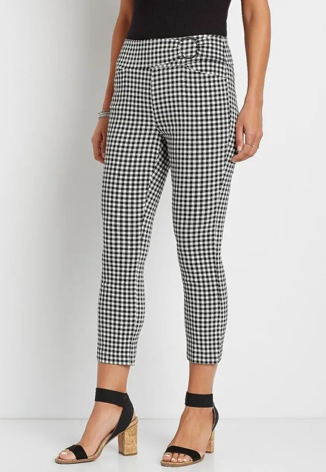 Gingham Bengaline Cropped Pant Women Maurices Bottoms