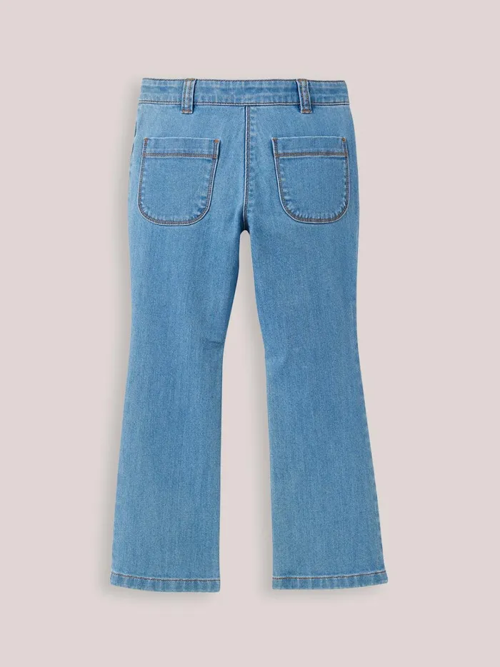 Girls Clothing Cyrillus Flared Denim Trousers Denim Stone