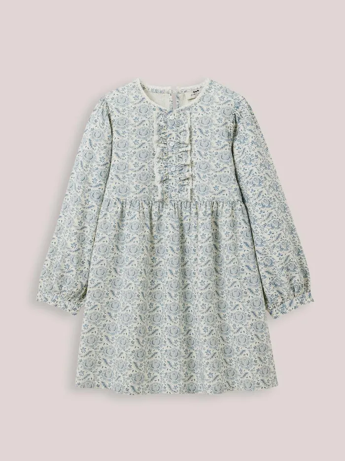 Girls Clothing Cyrillus GeraldinePrint Crepe Dress Imp Geraldine Ciel