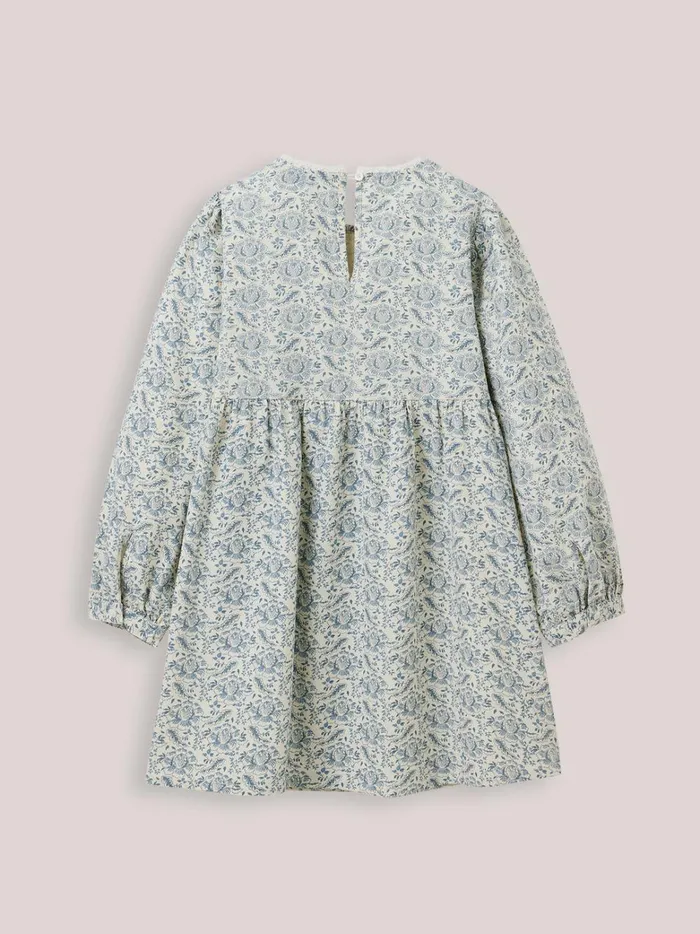 Girls Clothing Cyrillus GeraldinePrint Crepe Dress Imp Geraldine Ciel