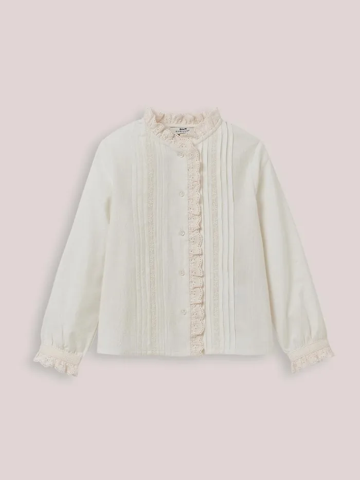 Girls Clothing Cyrillus Heritage Shirt Ecru