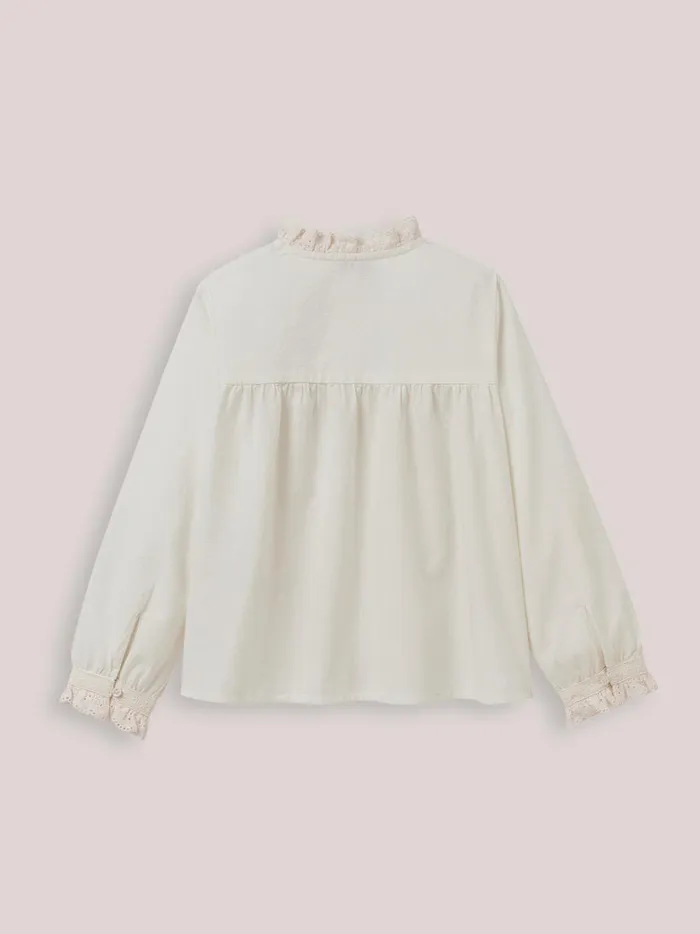 Girls Clothing Cyrillus Heritage Shirt Ecru Girls Clothing Cyrillus Heritage Shirt Ecru
